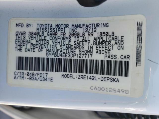 Zdjęcie 10 z aukcji – 2013 TOYOTA COROLLA BA z VIN 5YFBU4EE3DP127717