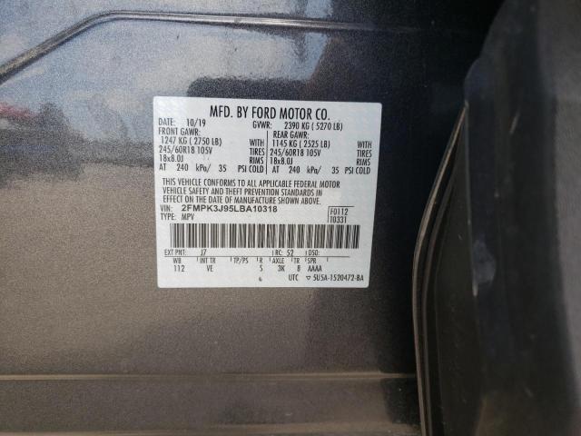 Photo 10 from auction – 2020 FORD EDGE SEL with VIN 2FMPK3J95LBA10318