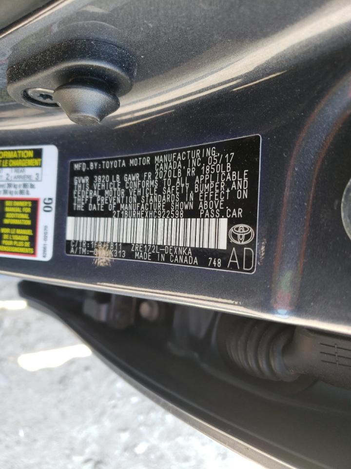Photo 10 from auction – 2017 TOYOTA COROLLA L with VIN 2T1BURHEXHC922598