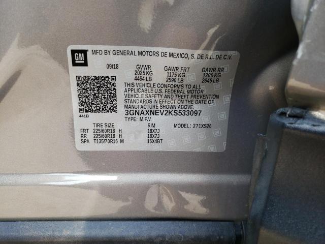 Photo 10 from auction – 2019 CHEVROLET EQUINOX PR with VIN 3GNAXNEV2KS533097