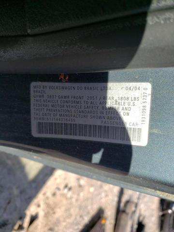 Photo 10 from auction – 2004 VOLKSWAGEN GOLF with VIN 9BWBL61J144036455