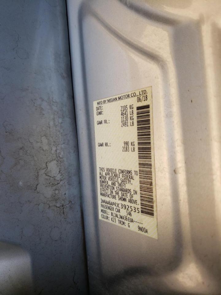 Photo 10 from auction – 2018 NISSAN MAXIMA 3.5 with VIN 1N4AA6AP4JC392535