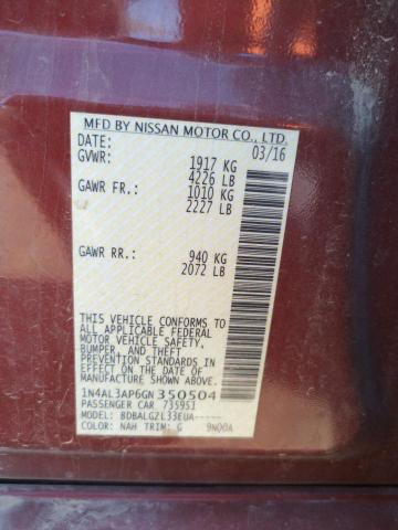Photo 10 from auction – 2016 NISSAN ALTIMA 2.5 with VIN 1N4AL3AP6GN350504
