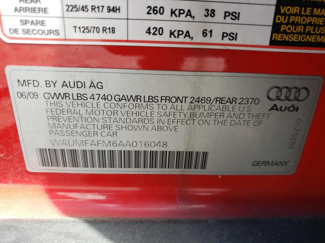 Photo 10 from auction – 2010 AUDI A3 PREMIUM with VIN WAUMFAFM6AA016048
