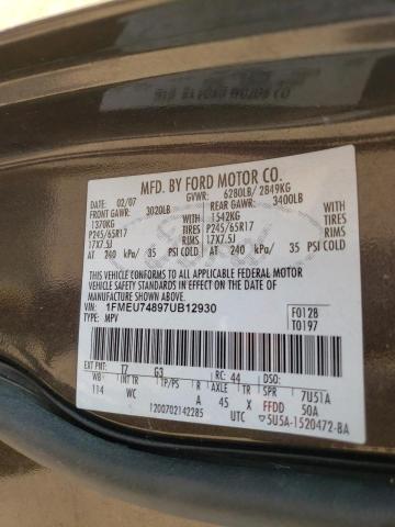Photo 10 from auction – 2007 FORD EXPLORER E with VIN 1FMEU74897UB12930