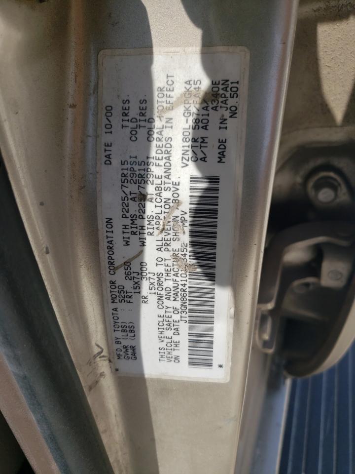 Photo 10 from auction – 2001 TOYOTA 4RUNNER SR with VIN JT3GN86R410188452