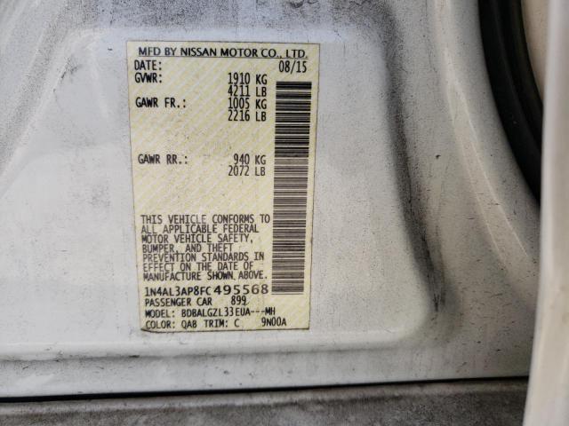 Photo 10 from auction – 2015 NISSAN ALTIMA 2.5 with VIN 1N4AL3AP8FC495568