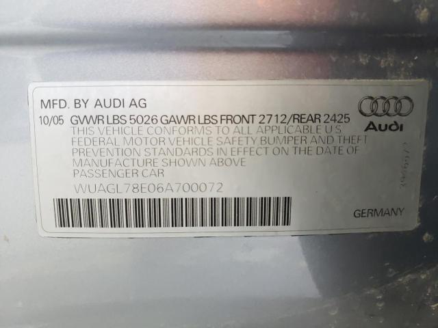 Photo 1 from auction – 2006 AUDI S4 QUATTRO with VIN WUAGL78E06A700072