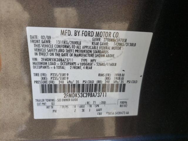 Photo 10 from auction – 2009 FORD FLEX LIMIT with VIN 2FMDK53C39BA73711