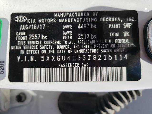 Photo 10 from auction – 2018 KIA OPTIMA EX with VIN 5XXGU4L33JG215114