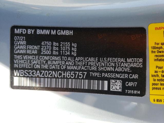 Photo 10 from auction – 2022 BMW M4 COMPETI with VIN WBS33AZ02NCH65757