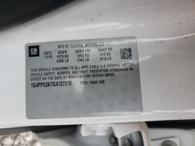 Photo 10 from auction – 2016 BUICK VERANO with VIN 1G4PP5SK7G4127316