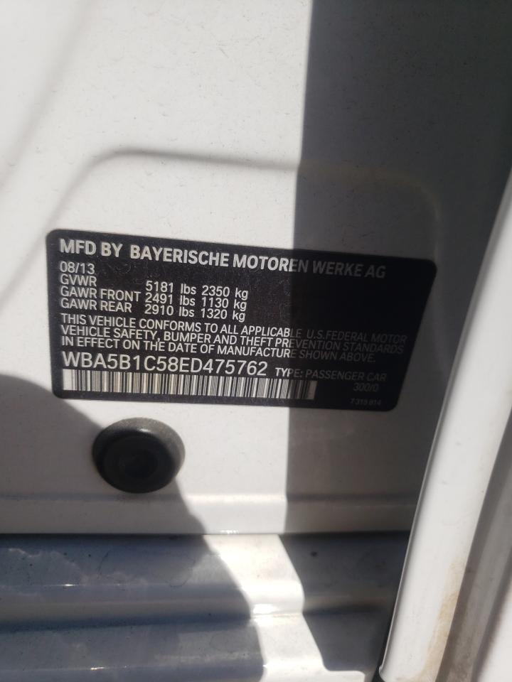 Photo 10 from auction – 2014 BMW 535 I with VIN WBA5B1C58ED475762
