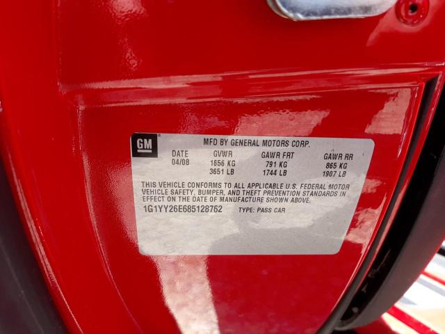 Photo 10 from auction – 2008 CHEVROLET CORVETTE Z with VIN 1G1YY26E685128762