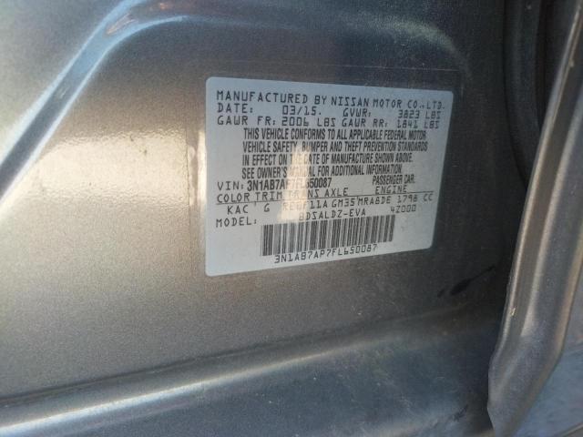 Photo 10 from auction – 2015 NISSAN SENTRA S with VIN 3N1AB7AP7FL650087