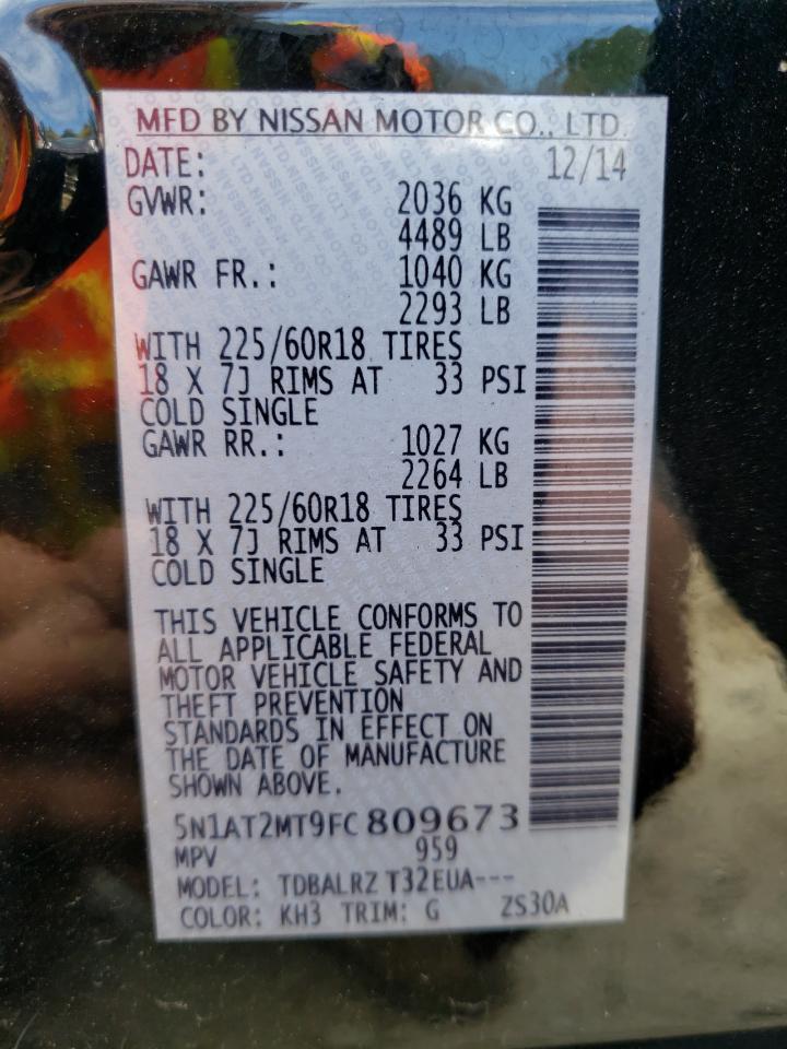 Photo 10 from auction – 2015 NISSAN ROGUE S with VIN 5N1AT2MT9FC809673