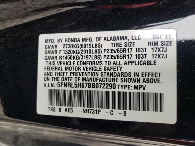 Photo 10 from auction – 2011 HONDA ODYSSEY EX with VIN 5FNRL5H67BB072290