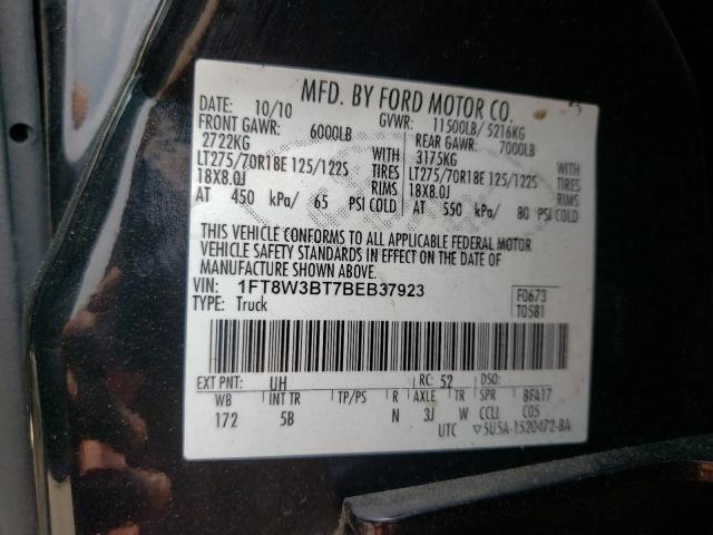 Photo 10 from auction – 2011 FORD F350 SUPER with VIN 1FT8W3BT7BEB37923
