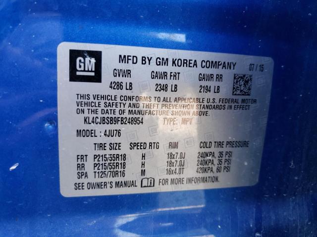 Photo 10 from auction – 2015 BUICK ENCORE CON with VIN KL4CJBSB9FB248954