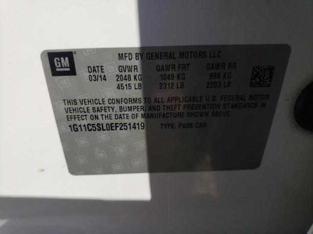 Photo 10 from auction – 2014 CHEVROLET MALIBU 1LT with VIN 1G11C5SL0EF251419