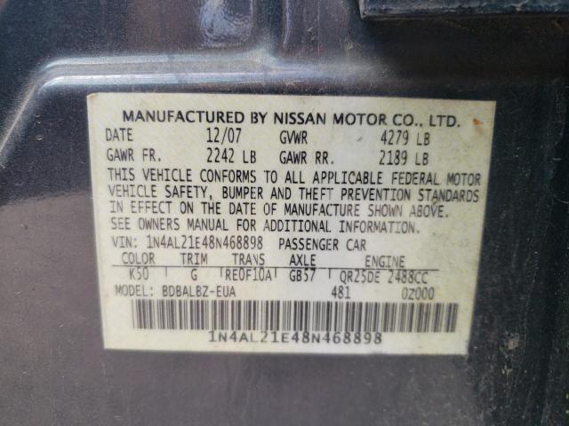 Photo 10 from auction – 2008 NISSAN ALTIMA 2.5 with VIN 1N4AL21E48N468898
