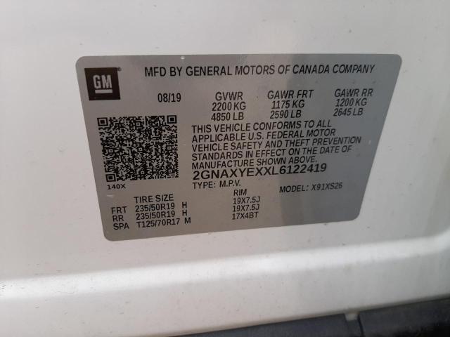 Photo 10 from auction – 2020 CHEVROLET EQUINOX PR with VIN 2GNAXYEXXL6122419