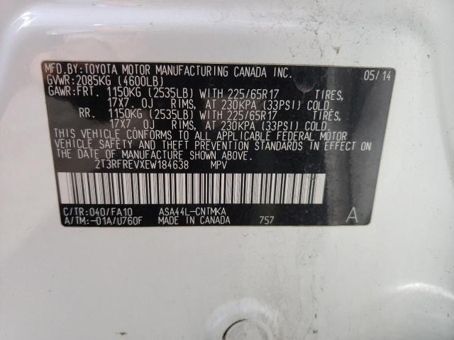 Photo 10 from auction – 2014 TOYOTA RAV4 XLE with VIN 2T3RFREVXEW184638