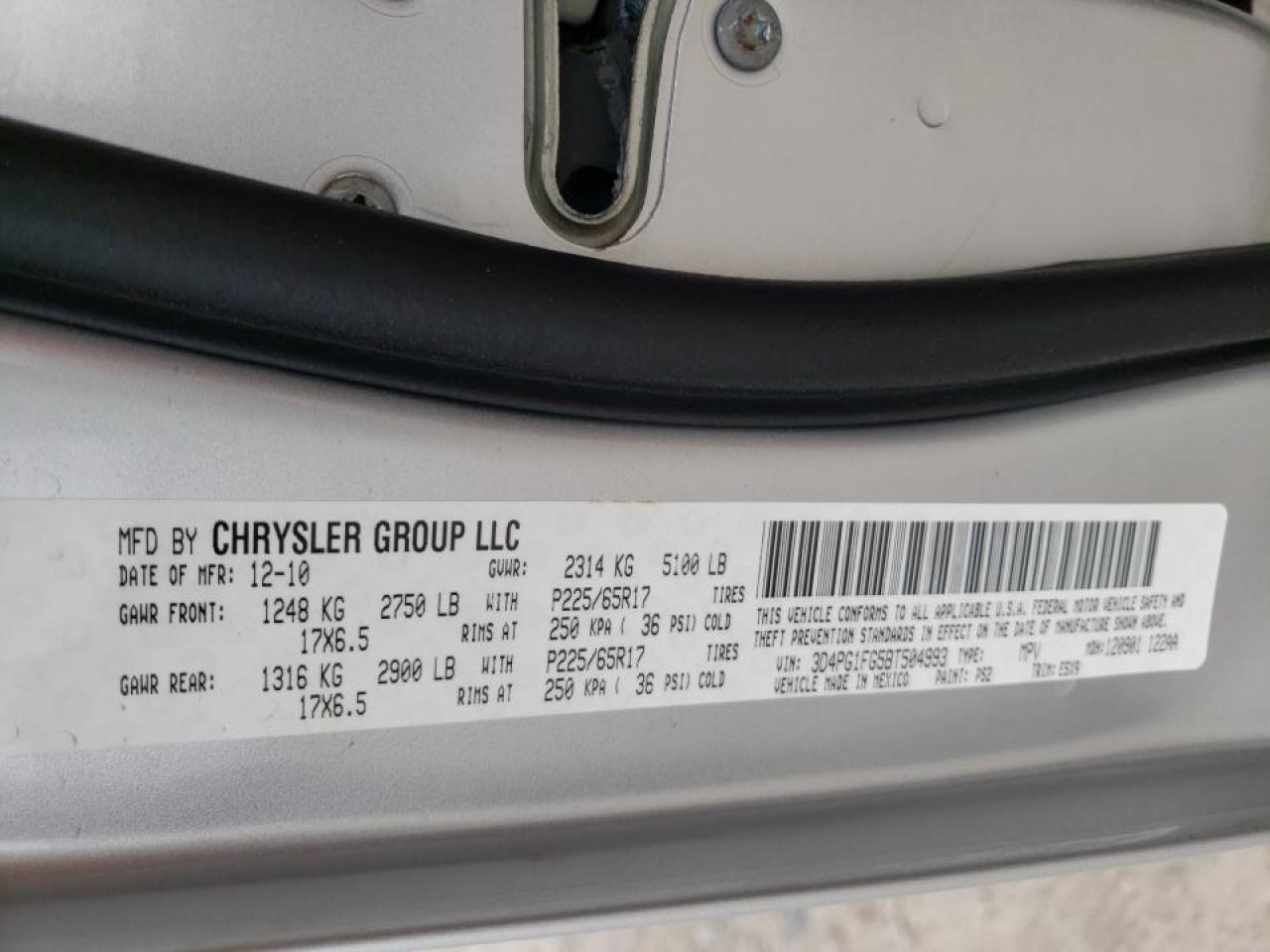 Photo 10 from auction – 2011 DODGE JOURNEY MA with VIN 3D4PG1FG5BT504993