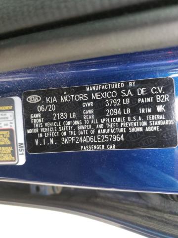 Photo 10 from auction – 2020 KIA FORTE FE with VIN 3KPF24AD6LE257964