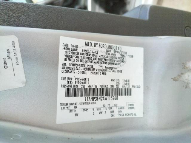 Photo 10 from auction – 2010 FORD FOCUS SE with VIN 1FAHP3FN2AW115268