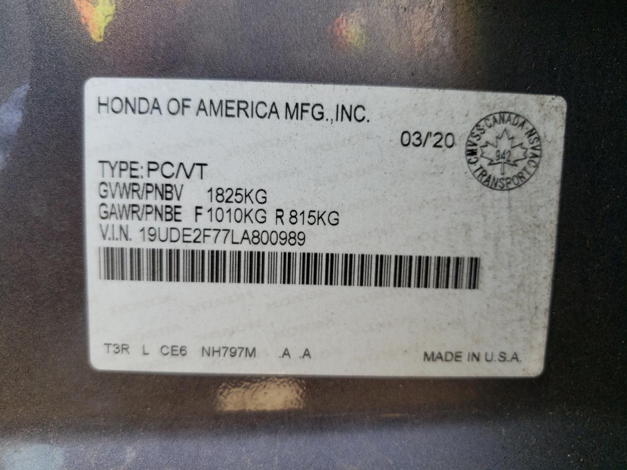 Photo 10 from auction – 2020 ACURA ILX PREMIU with VIN 19UDE2F77LA800989