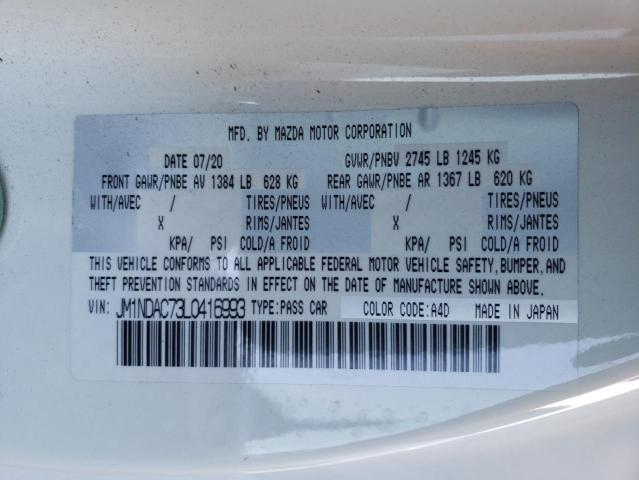 Photo 10 from auction – 2020 MAZDA MX-5 MIATA with VIN JM1NDAC73L0416993