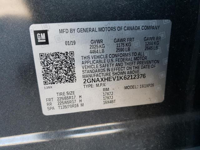 Photo 10 from auction – 2019 CHEVROLET EQUINOX LS with VIN 2GNAXHEV1K6212376
