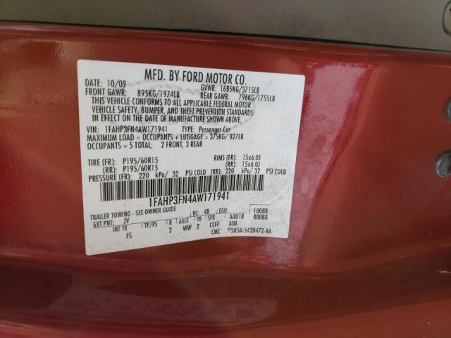 Photo 10 from auction – 2010 FORD FOCUS SE with VIN 1FAHP3FN4AW171941