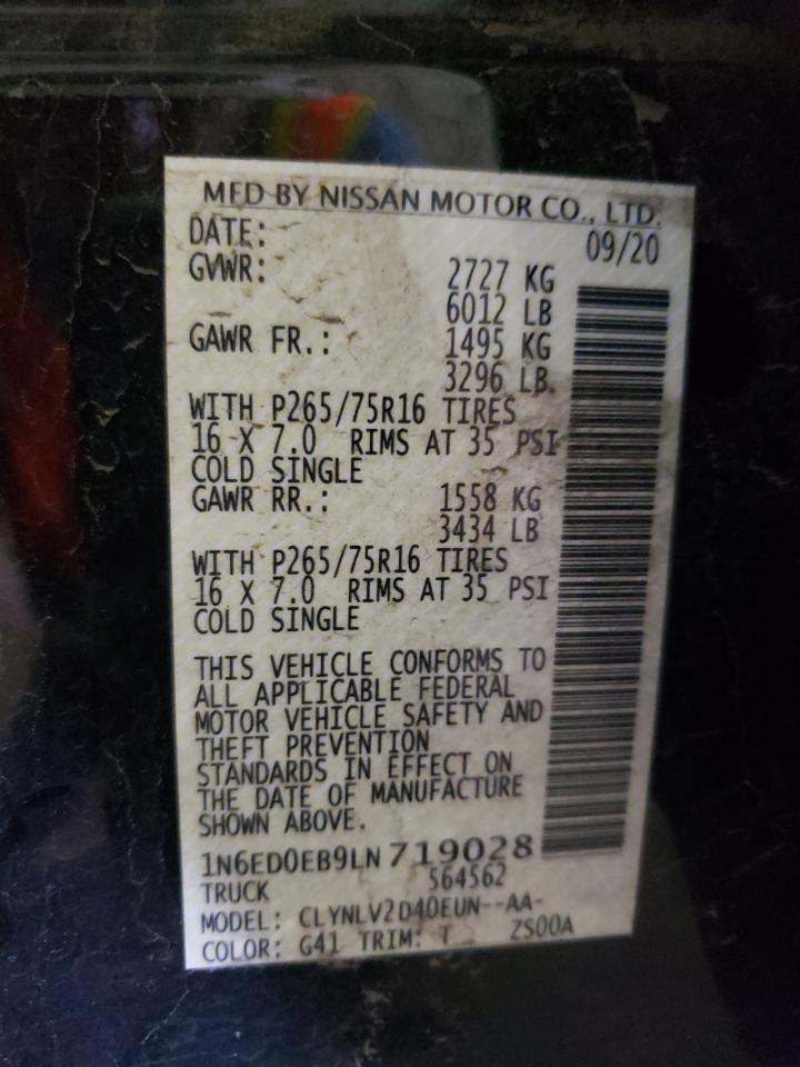 Photo 11 from auction – 2020 NISSAN FRONTIER S with VIN 1N6ED0EB9LN719028