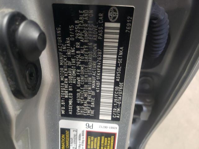 Photo 10 from auction – 2015 TOYOTA CAMRY LE with VIN 4T4BF1FK4FR476387
