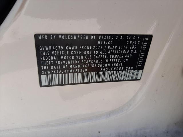 صورة رقم 10 من المزاد - 2012 VOLKSWAGEN JETTA BASE مع VIN 3VW2K7AJ4CM426890