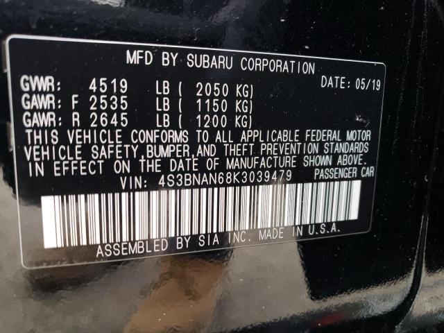 Photo 10 from auction – 2019 SUBARU LEGACY 2.5 with VIN 4S3BNAN68K3039479