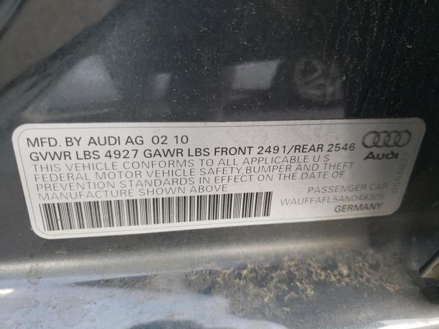 Photo 10 from auction – 2010 AUDI A4 PREMIUM with VIN WAUFFAFL5AN048305