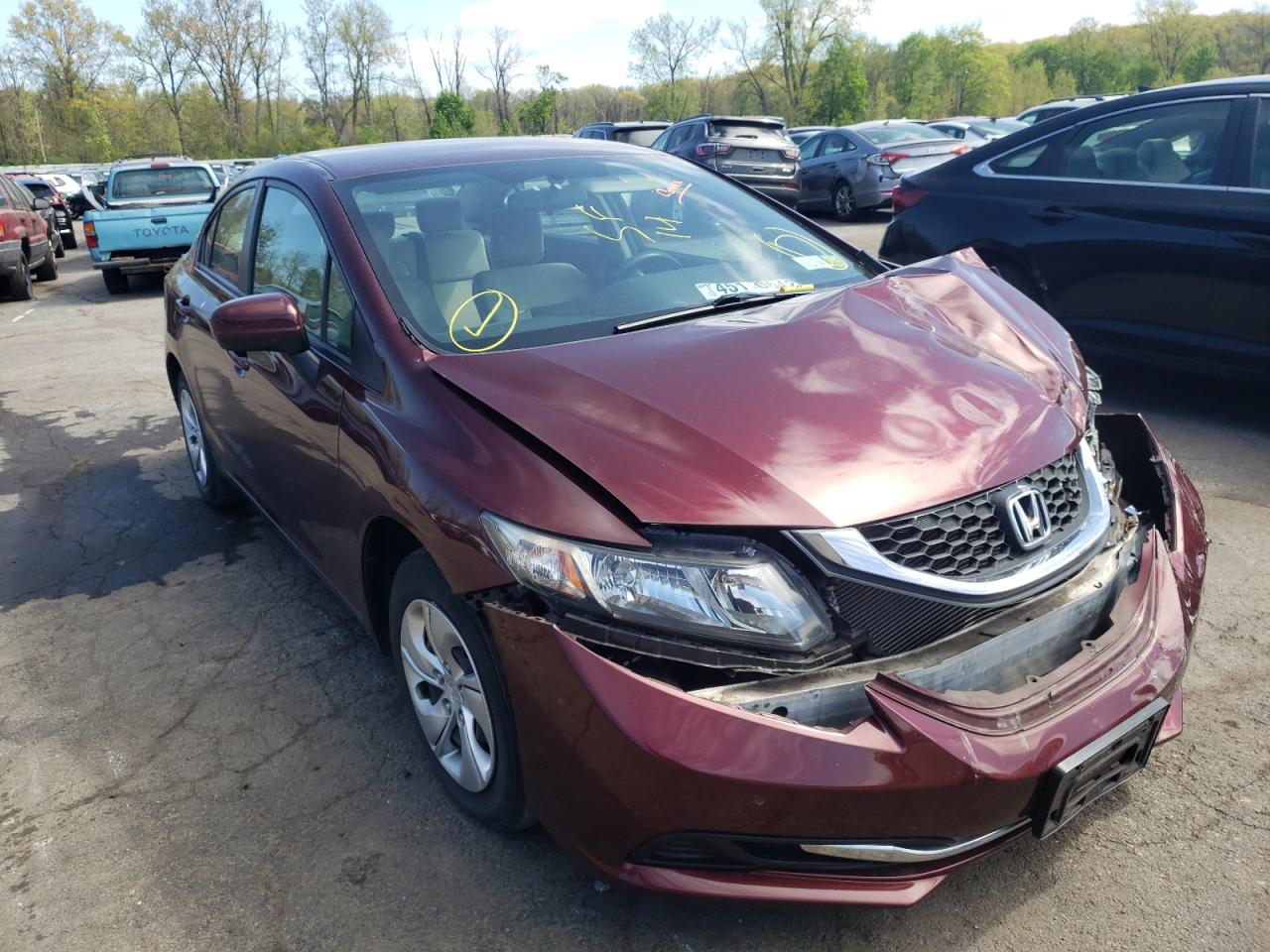 HONDA CIVIC 2014 with VIN 19XFB2F5XEE216388 - Photo from auction