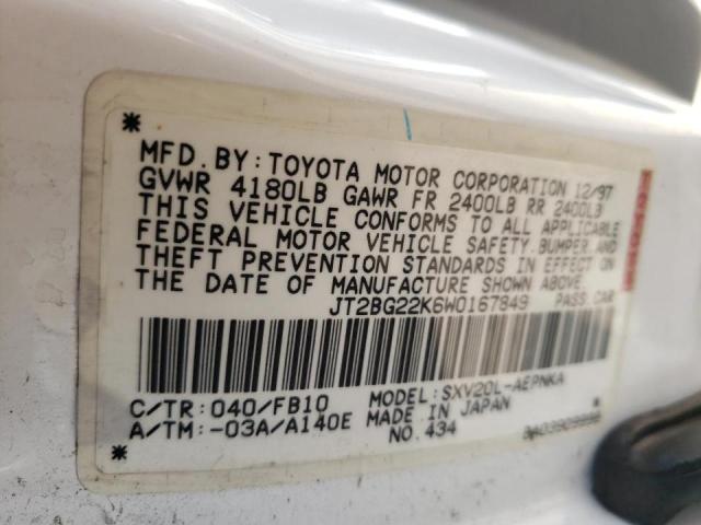 Photo 10 from auction – 1998 TOYOTA CAMRY CE with VIN JT2BG22K6W0167849
