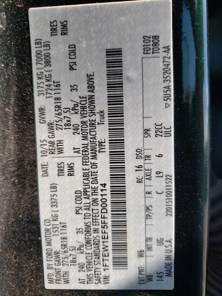 Photo 10 from auction – 2015 FORD F-150 with VIN 1FTEW1EF5FFD00114