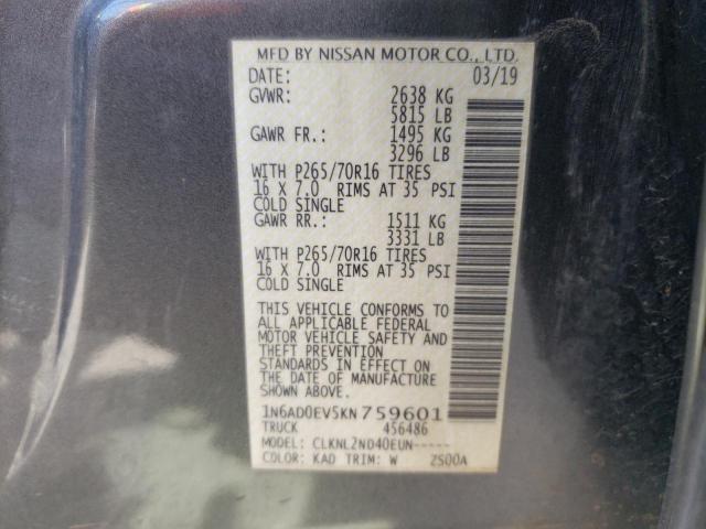 Photo 10 from auction – 2019 NISSAN FRONTIER S with VIN 1N6AD0EV5KN759601