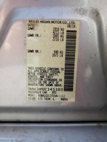 Photo 10 from auction – 2015 NISSAN ALTIMA S with VIN 1N4AL3AP1FC145103