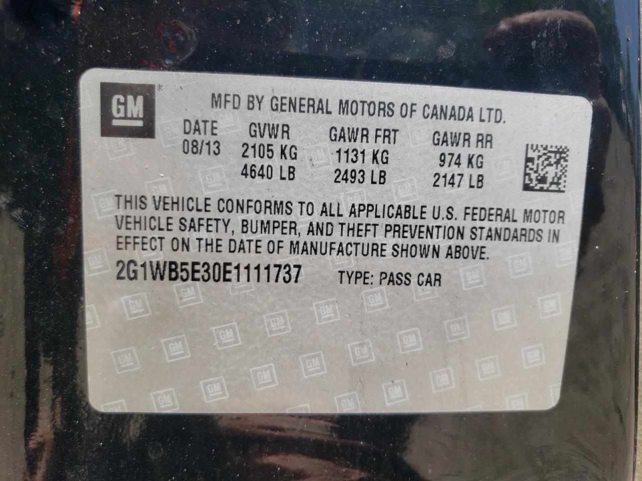 Photo 10 from auction – 2014 CHEVROLET IMPALA LIM with VIN 2G1WB5E30E1111737