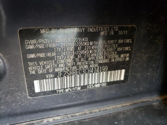 Photo 10 from auction – 2012 SUBARU FORESTER L with VIN JF2SHBEC3CH414199