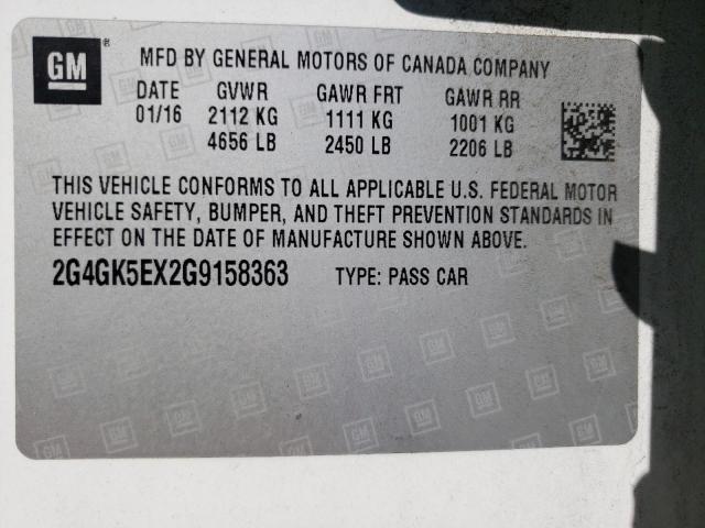 Photo 10 from auction – 2016 BUICK REGAL with VIN 2G4GK5EX2G9158363