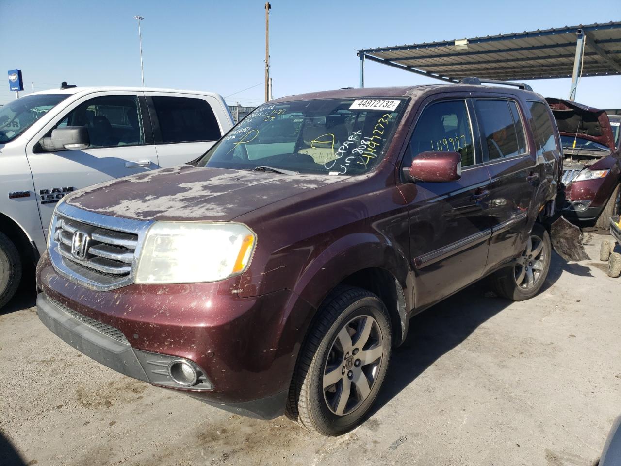 Photo 2 from auction – 2013 HONDA PILOT TOUR with VIN 5FNYF3H98DB018081