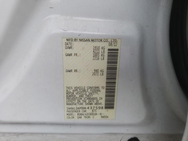 Photo 10 from auction – 2013 NISSAN ALTIMA 2.5 with VIN 1N4AL3AP0DN437598