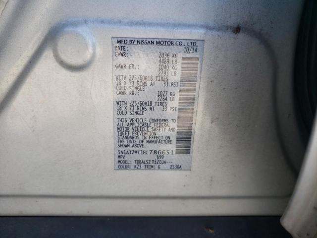 Photo 10 from auction – 2015 NISSAN ROGUE S with VIN 5N1AT2MT3FC786651